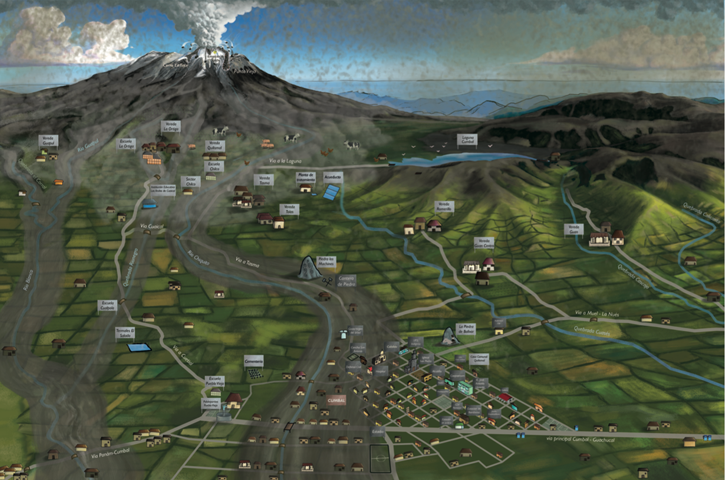 Mapa participativo frente al riesgo volcánico Centro Poblado Cumbal, Nariño