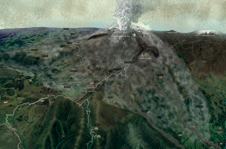 Mapa participativo frente al riesgo volcánico Parte alta Volcán Nevado del Ruíz - municipios de Villamaría, Caldas y Herveo, Tolima