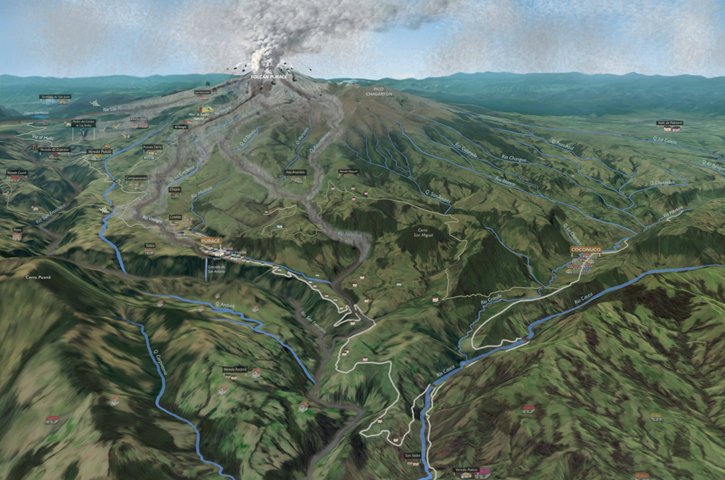 Mapa participativo frente al riesgo volcánico Centro Poblado de Puracé, Cauca